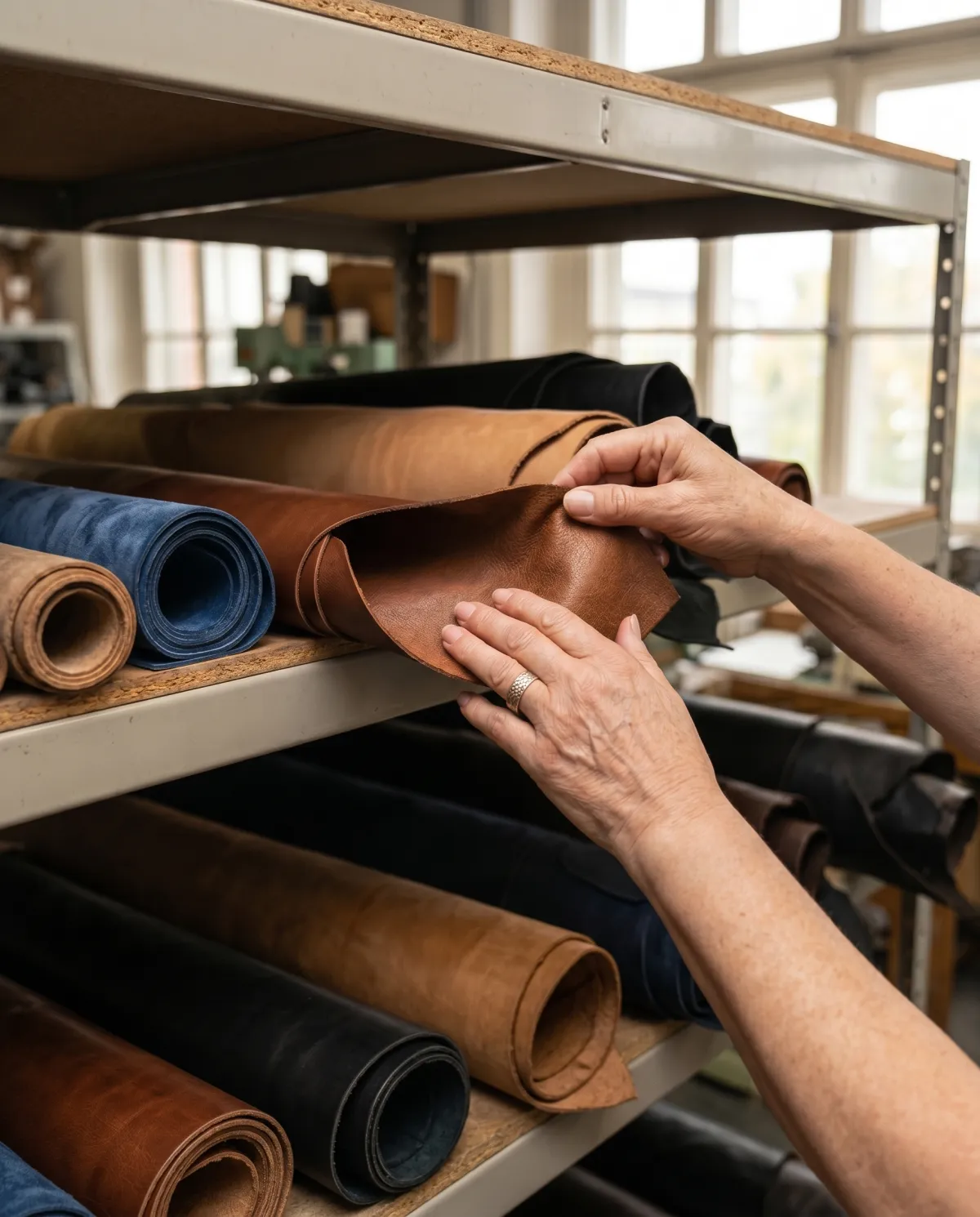 Werkstatt — Lederauswahl